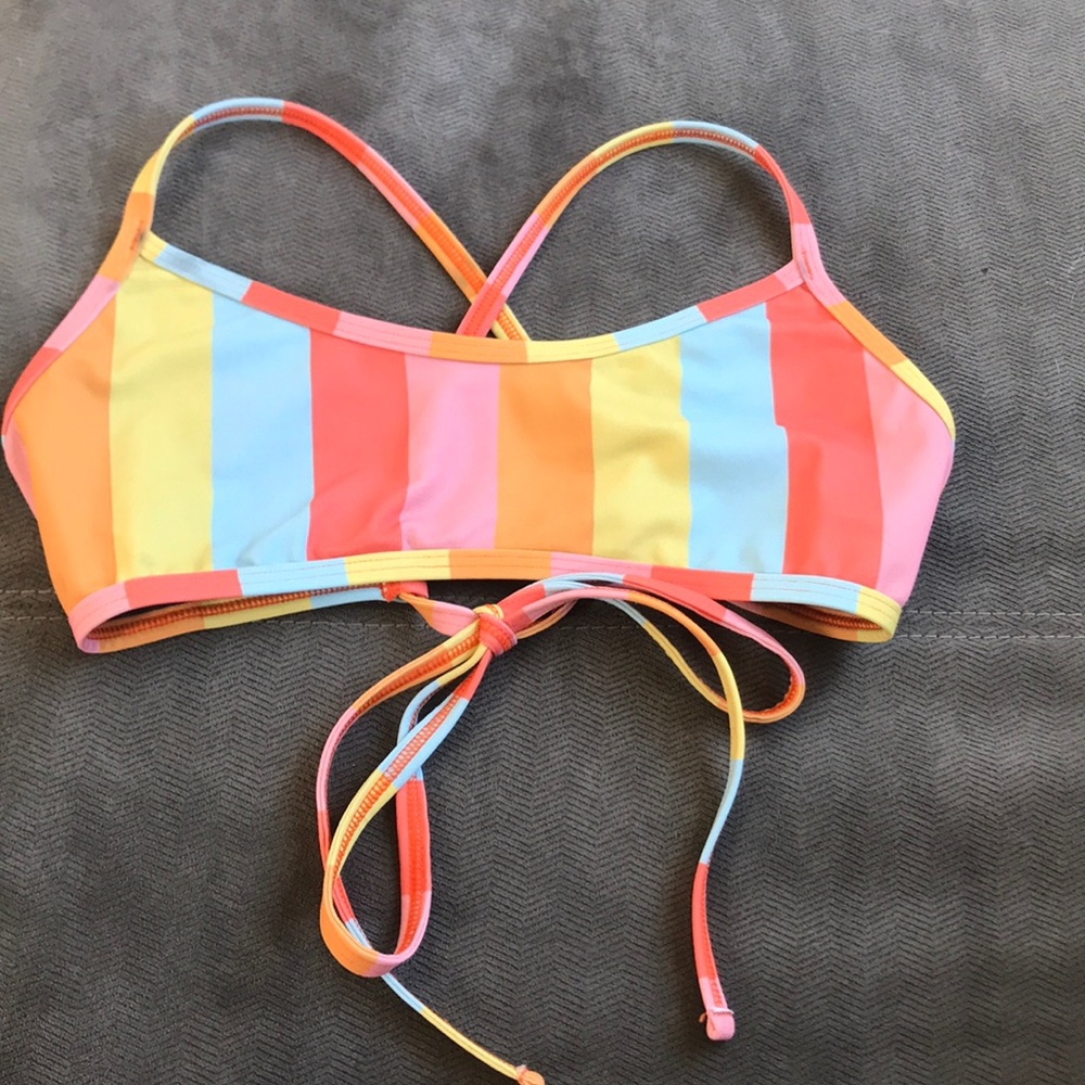 Jolyn Bikini swim top suit striped pastel large